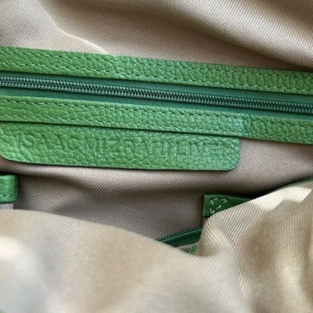 Isaac Mizrahi Vibrant Green Leather Hobo Bag - Picture 9 of 15